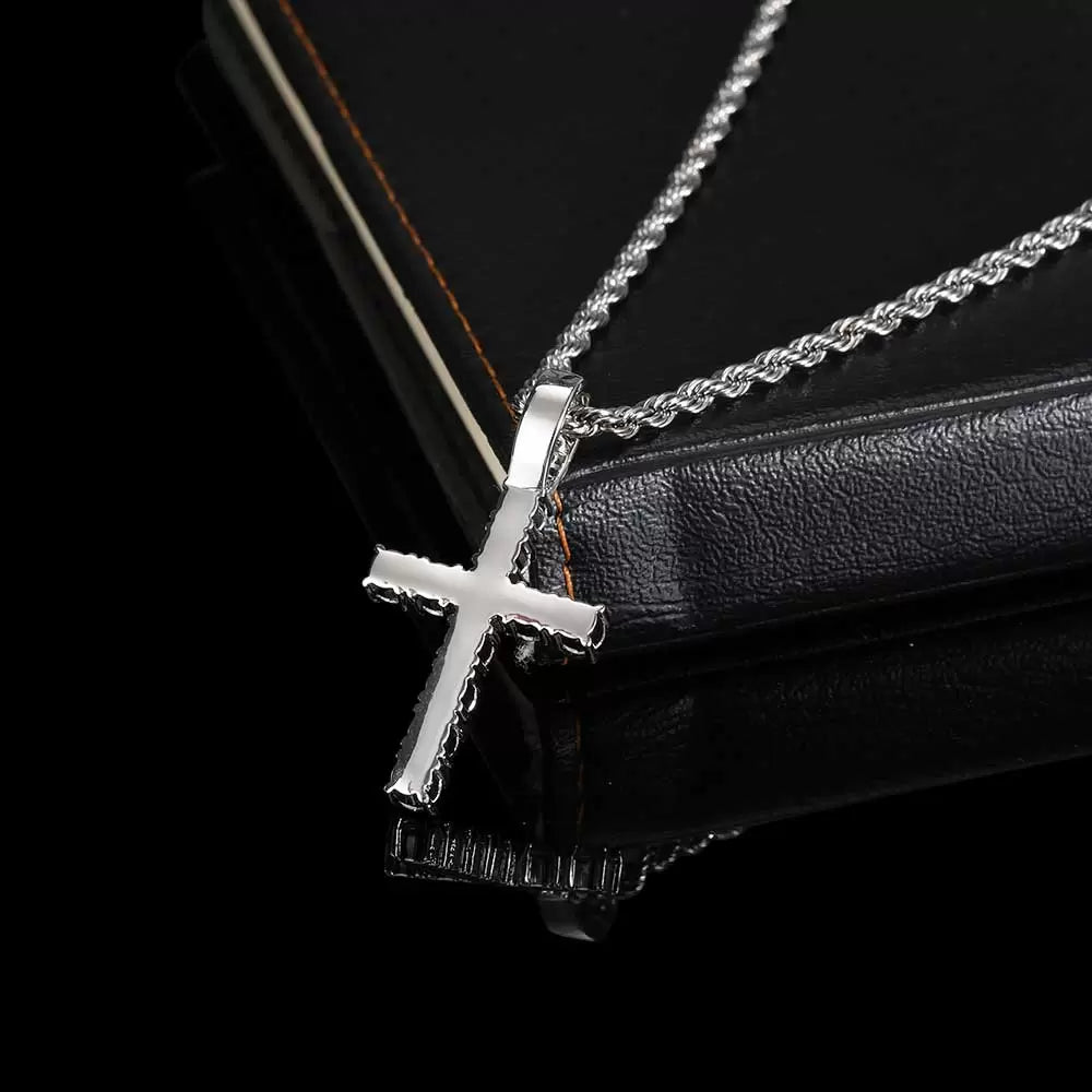 ICED CROSS NECKLACE