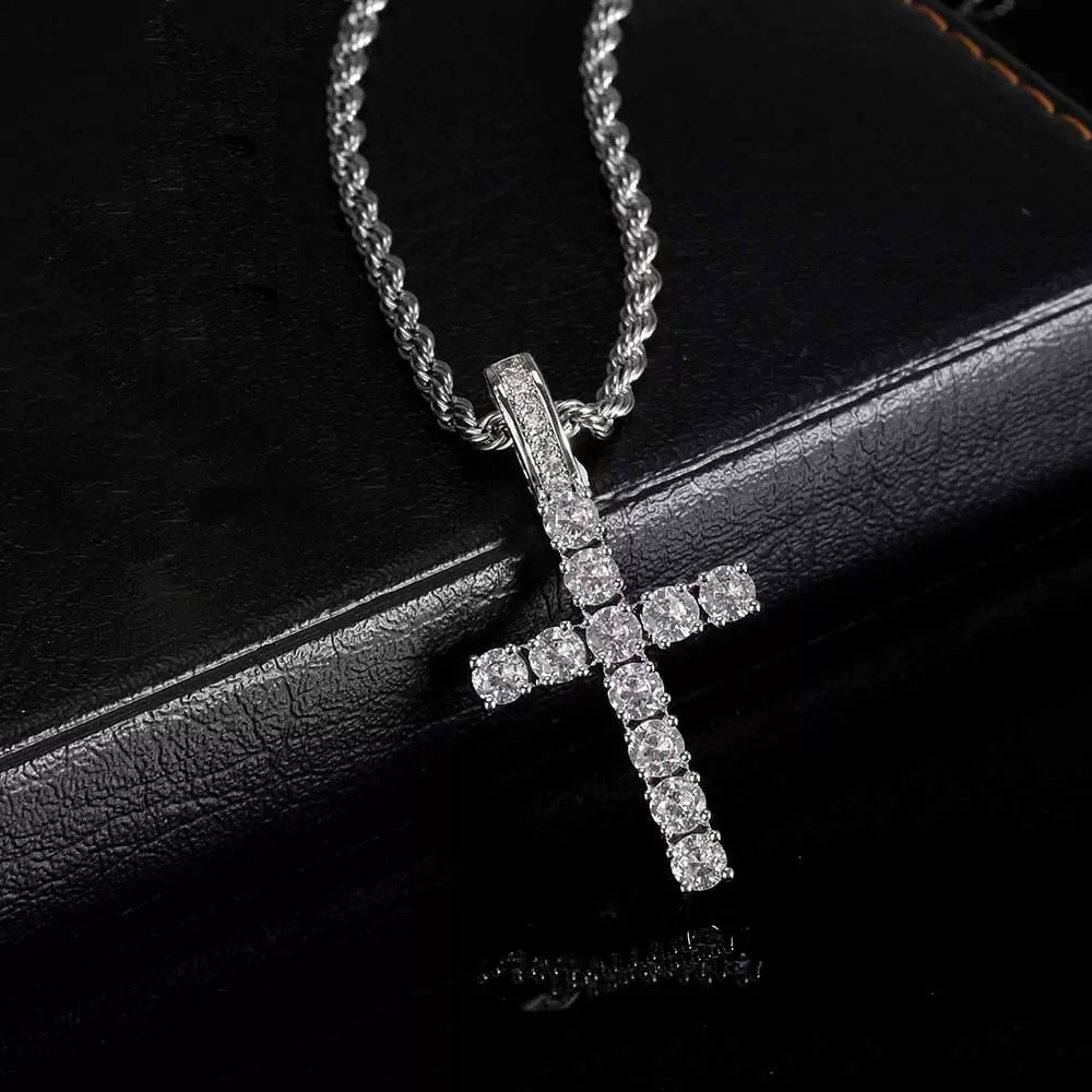 ICED CROSS NECKLACE