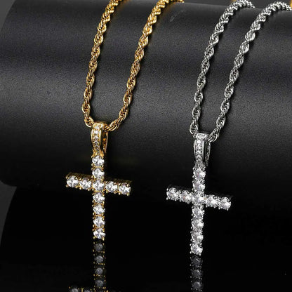 ICED CROSS NECKLACE