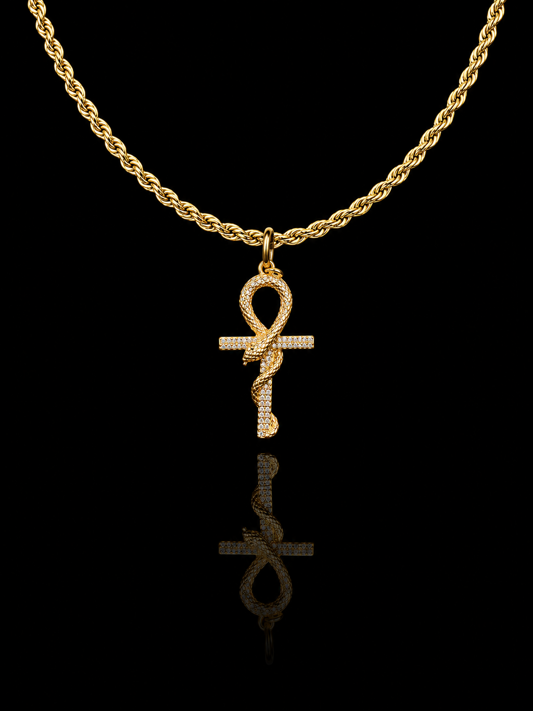 Serpenté Ankh Necklace