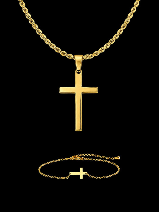 Set Siena Cross Necklace + Bracelet